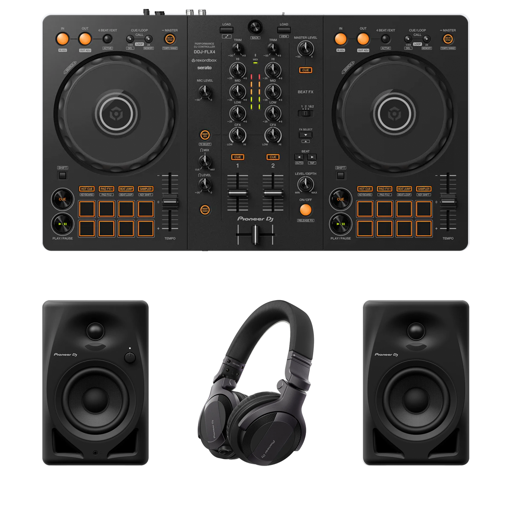 DDJ-FLX4 + DM-40D + HDJ-CUE1BT Bundle – Pioneer DJ Store DDJ-FLX4 + DM-40D + HDJ-CUE1BT Bundle – Pioneer DJ Store