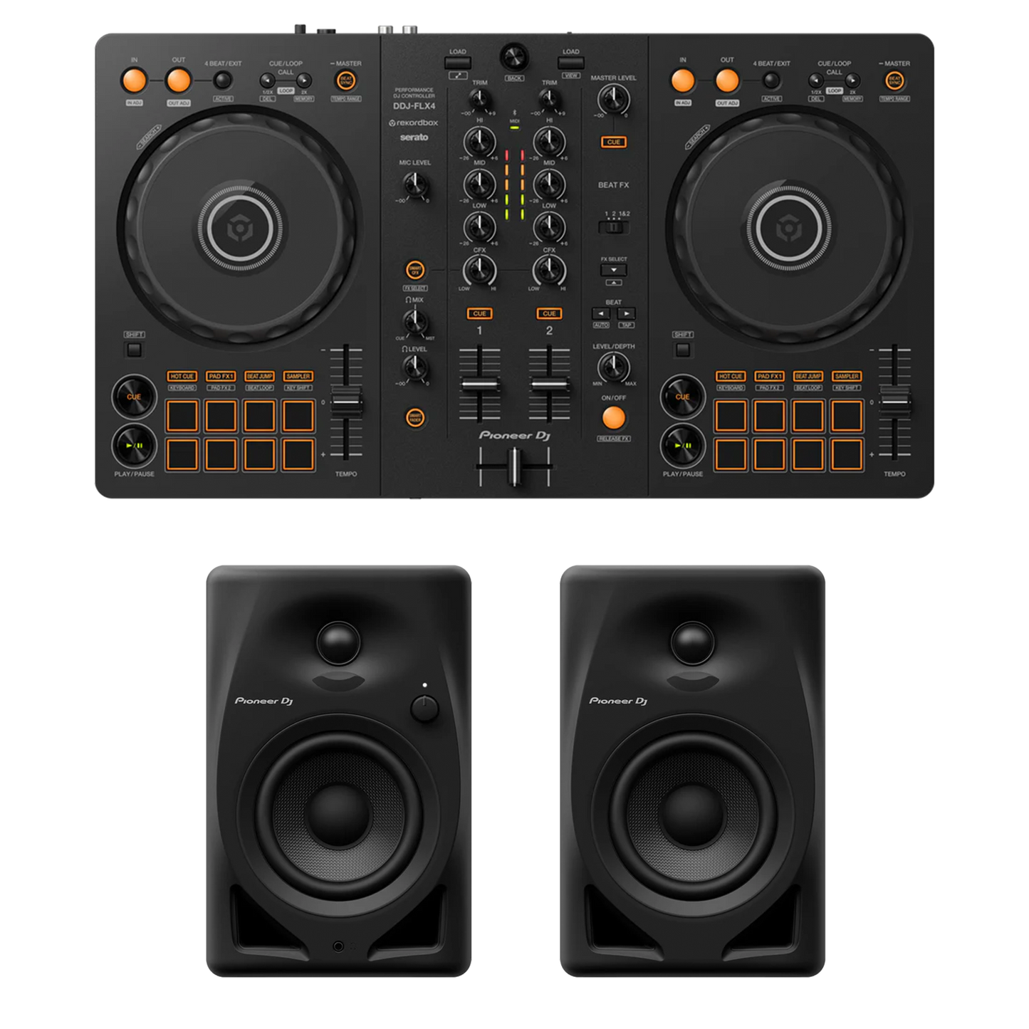 DDJ-FLX4 + DM Series Speaker Bundle
