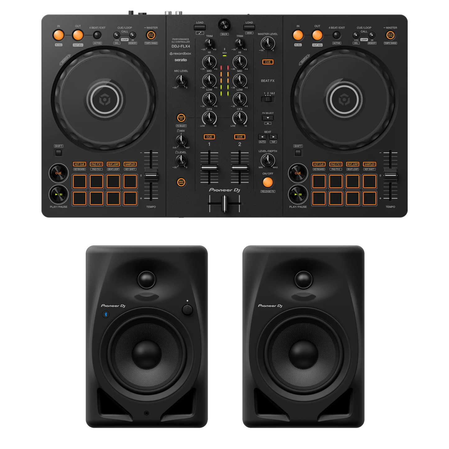 DDJ-FLX4 + DM Series Speaker Bundle