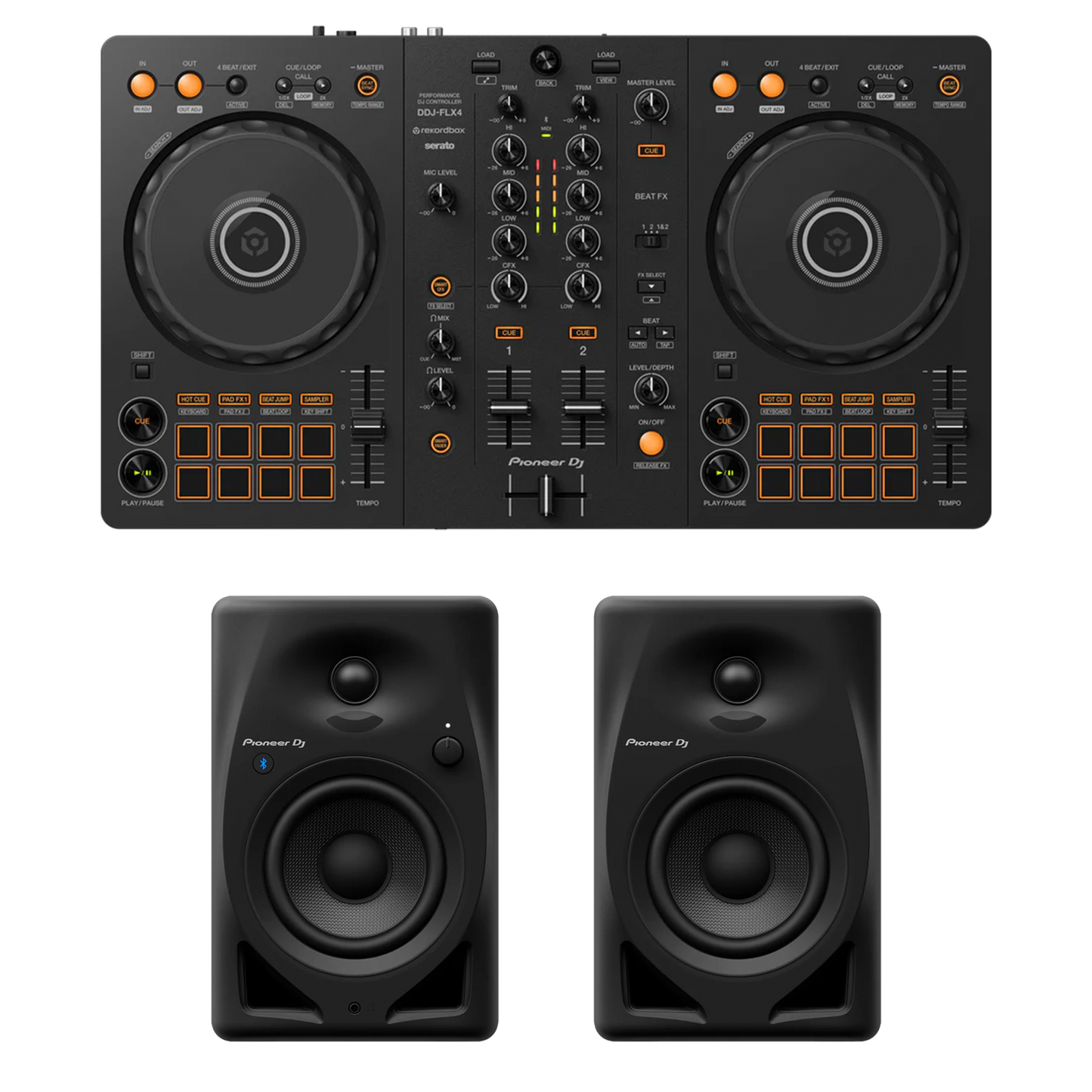 DDJ-FLX4 + DM Series Speaker Bundle