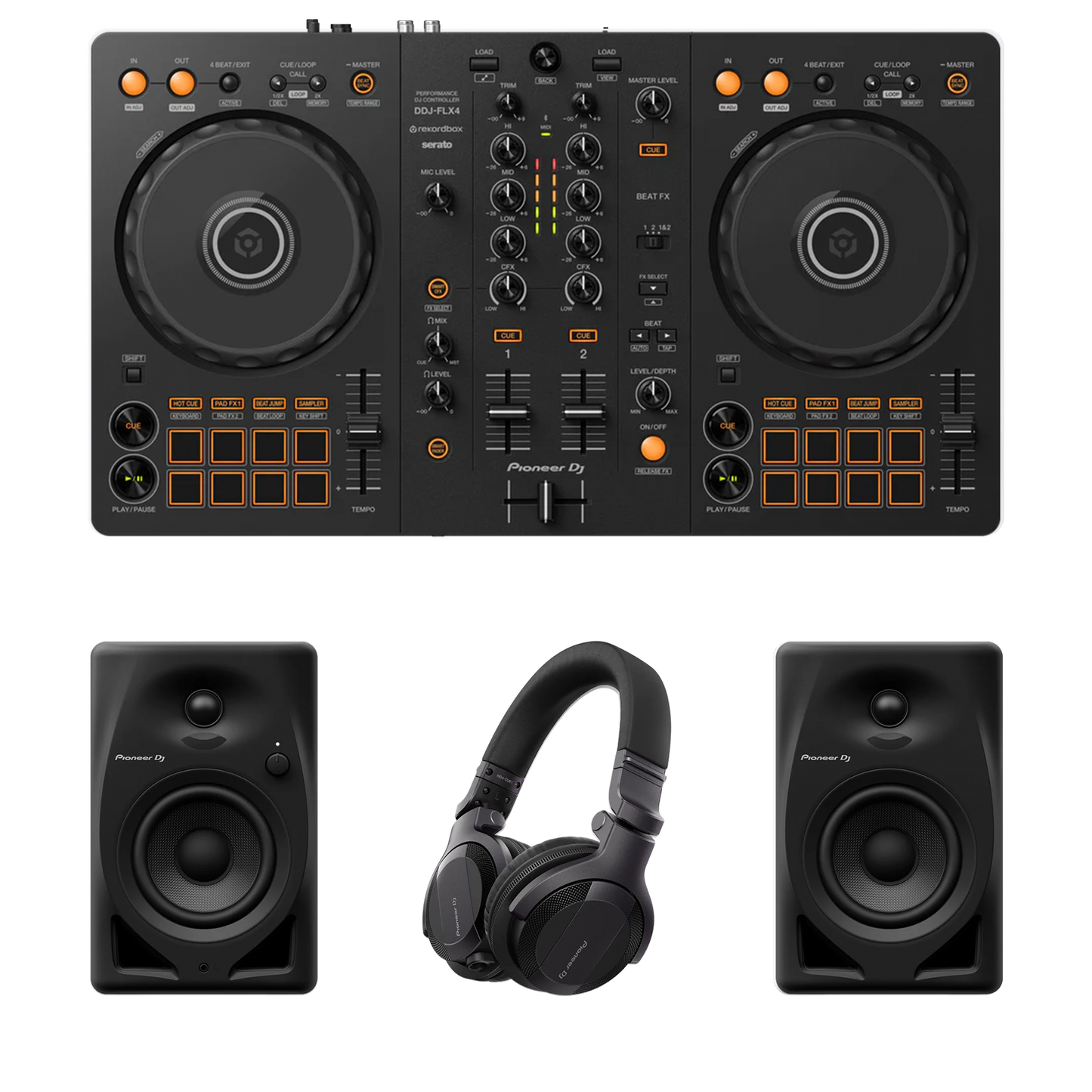 DDJ-FLX4 + DM-40D + HDJ-CUE1BT Bundle